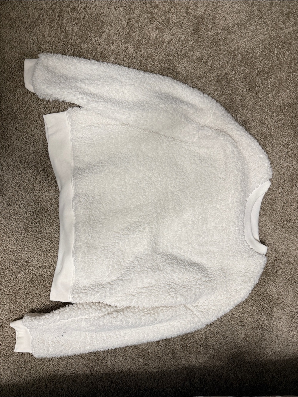 Secret Treasures White Sherpa Crew Neck Sweatshirt